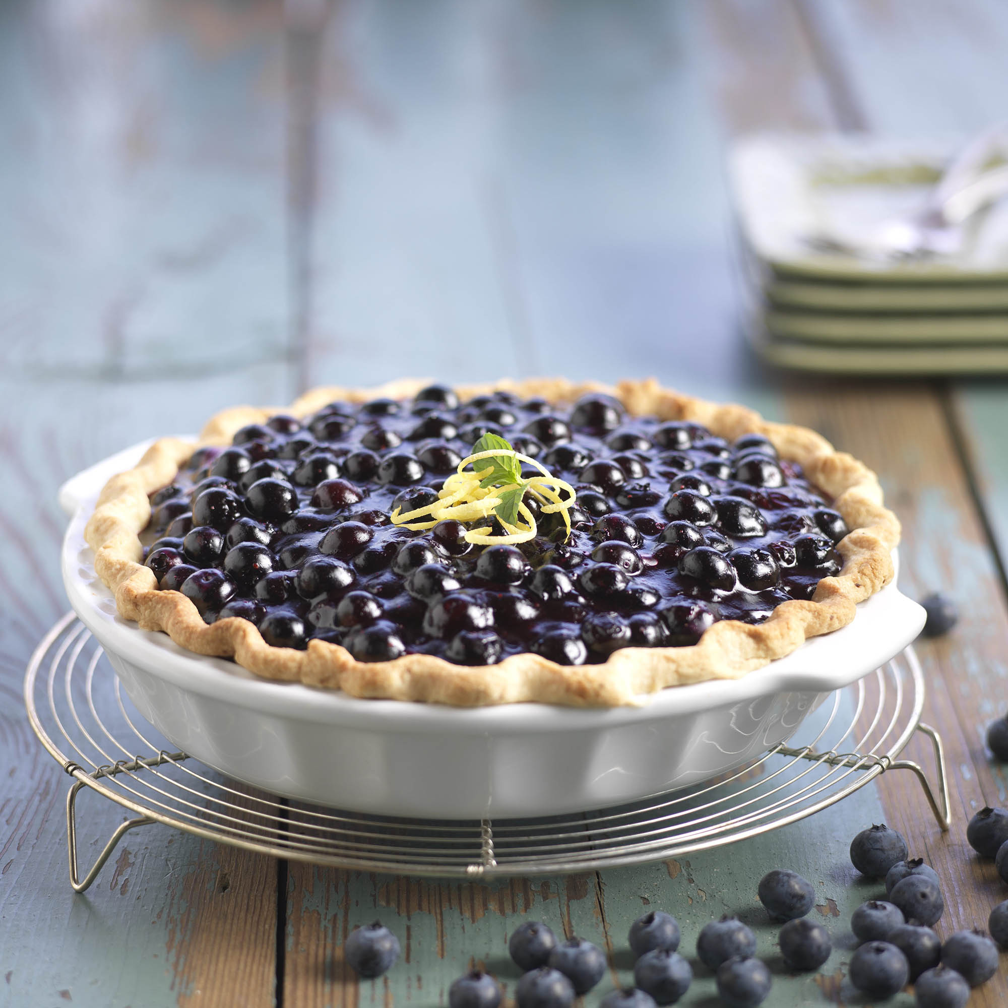 Fresh Blueberry Pie with Lemon Pastry