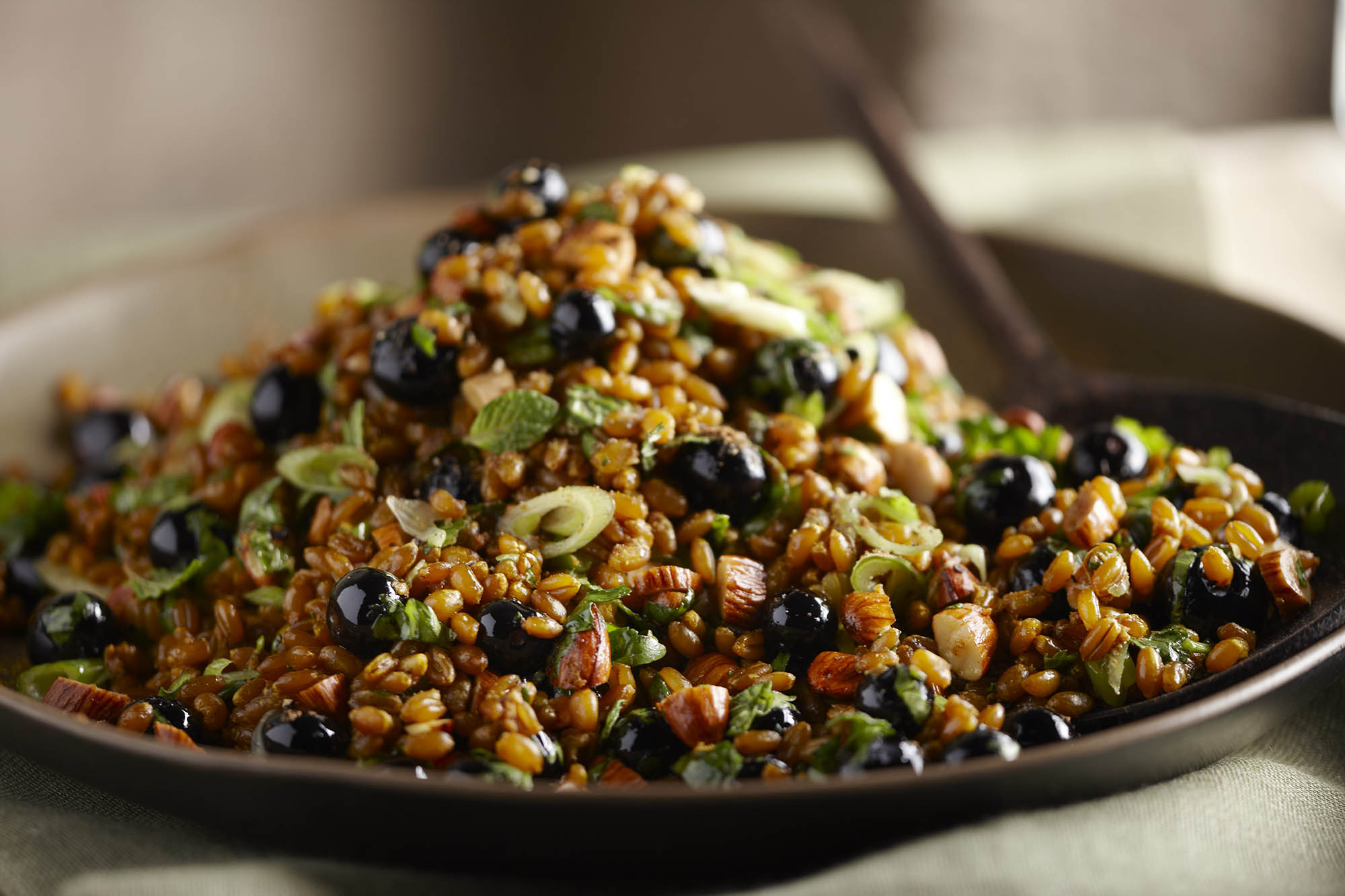 Curried Wheatberries with Blueberries
