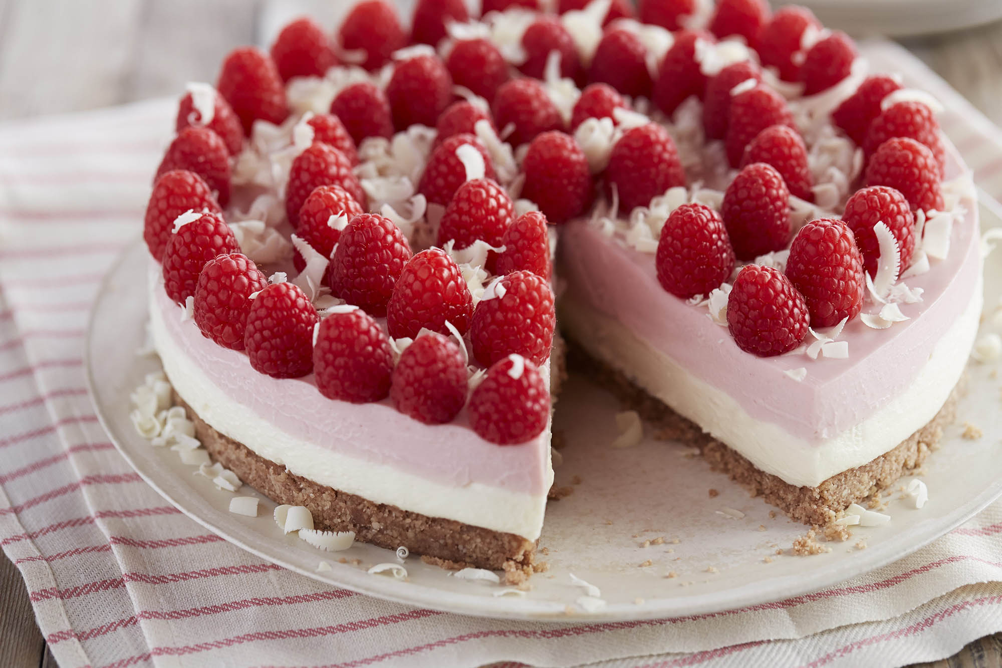 No Bake Gluten-Free White Chocolate Raspberry Cheesecake