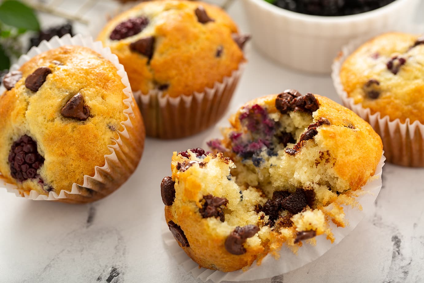 blackberry chocolate chip muffins