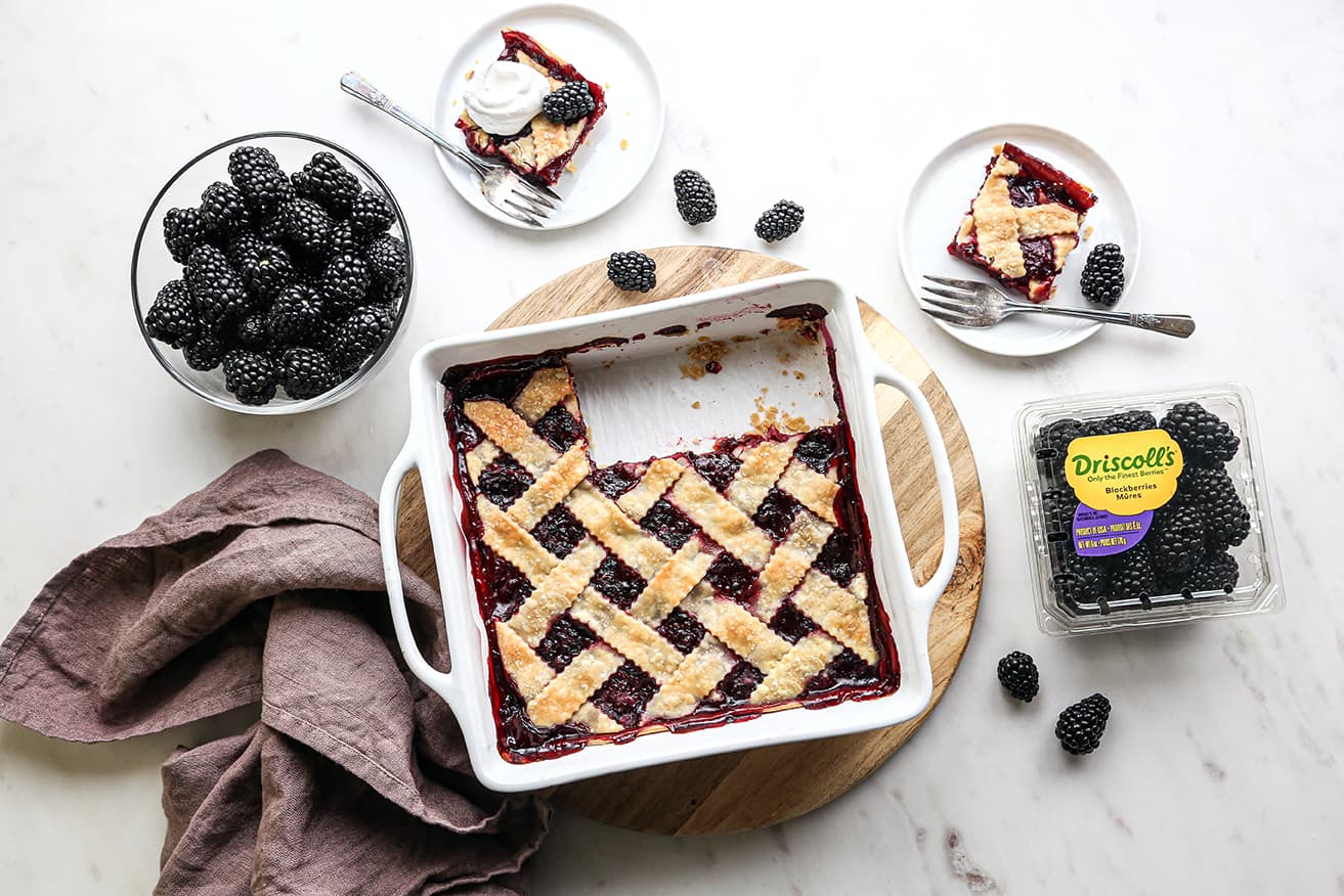Blackberry Pie Bars with Driscoll's blackberries