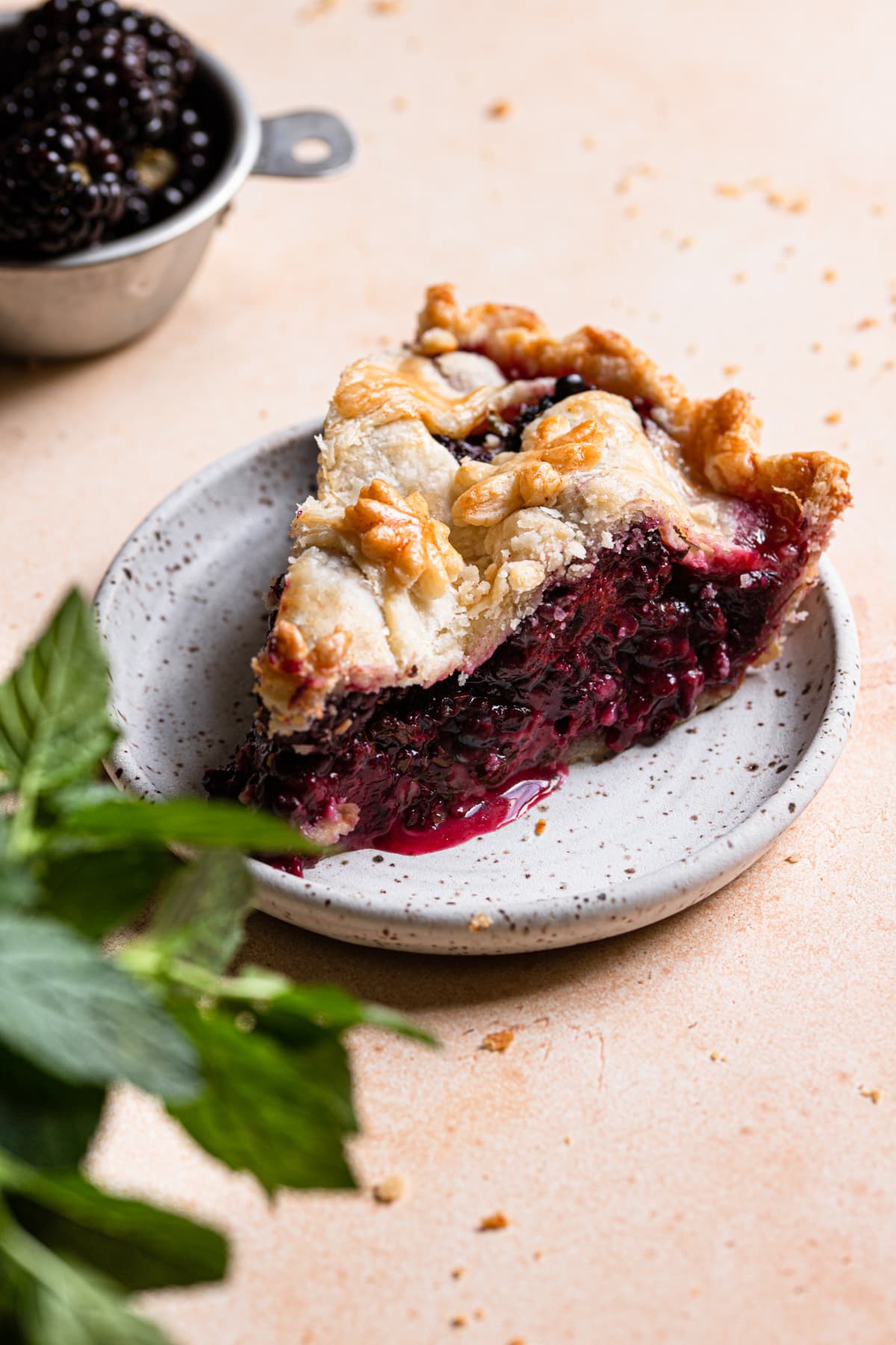 Blackberry Pie with Fresh Driscoll's Berries and mint