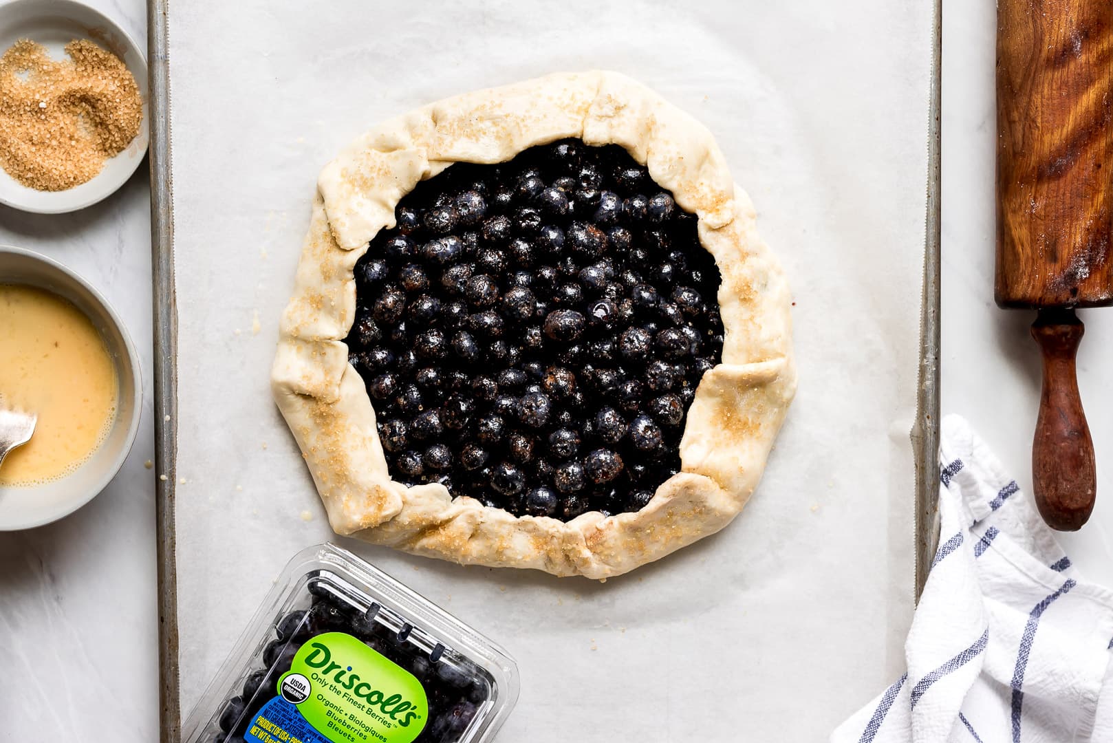 Driscoll's Blueberry Galette with a package of berries