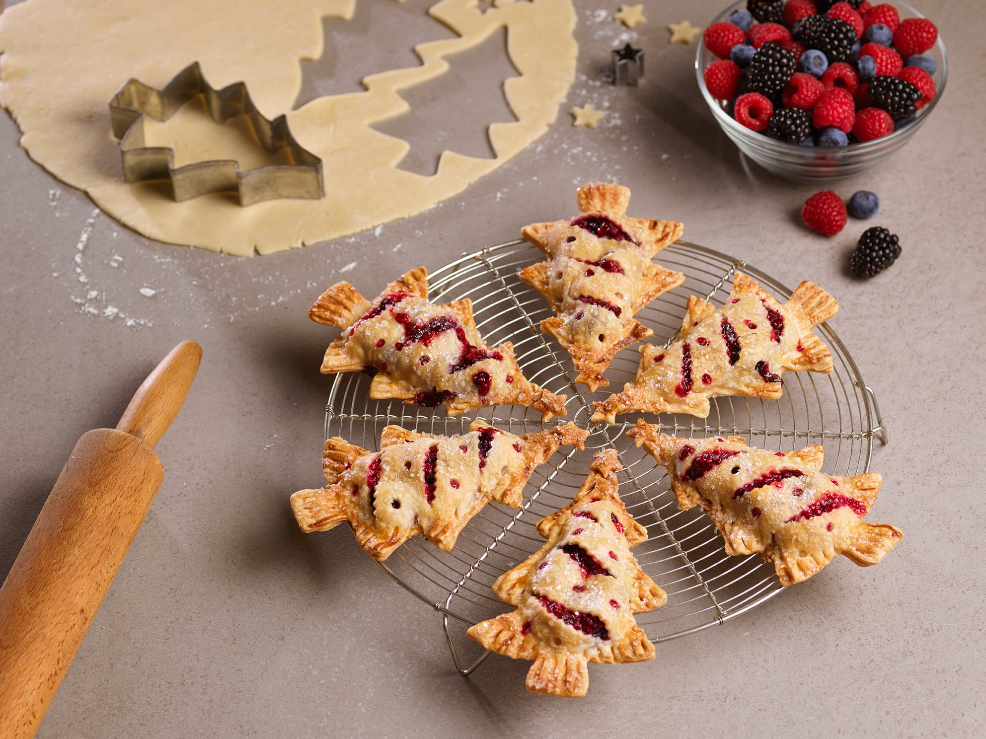 Christmas Tree Berry Hand Pies with Driscoll's berries