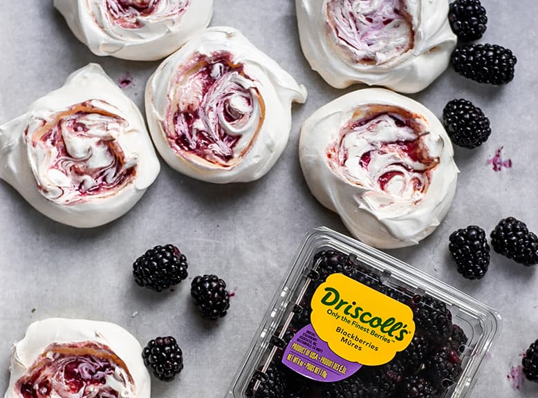 Meringue Cookies Swirled with Blackberry Jam