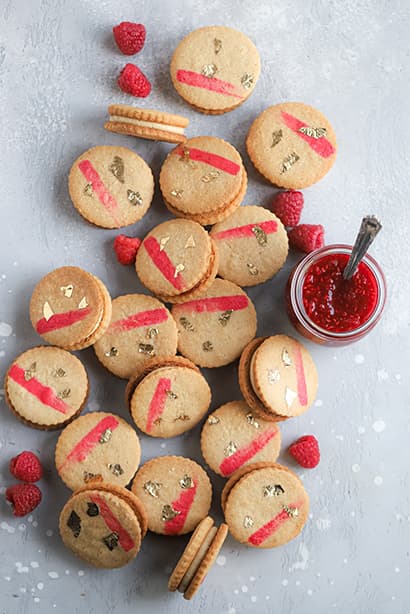 Peanut Butter Cookies with Raspberry Jam