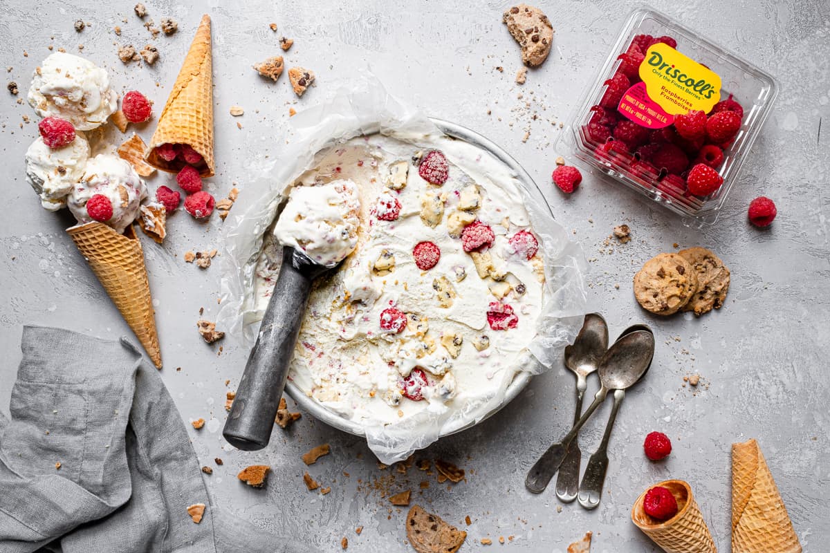 Raspberry Cookie Dough Ice Cream