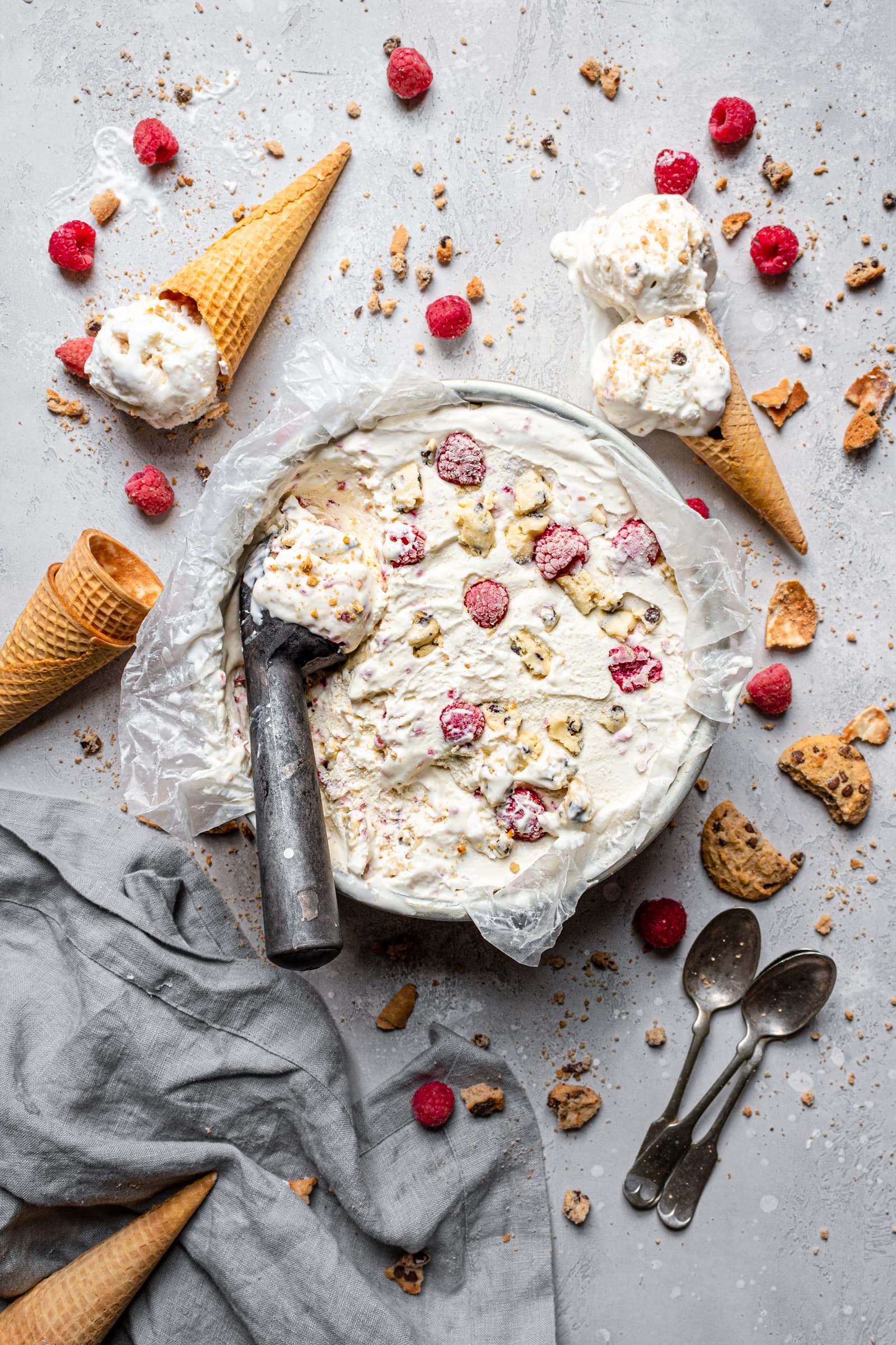 Raspberry Cookie Dough Ice Cream