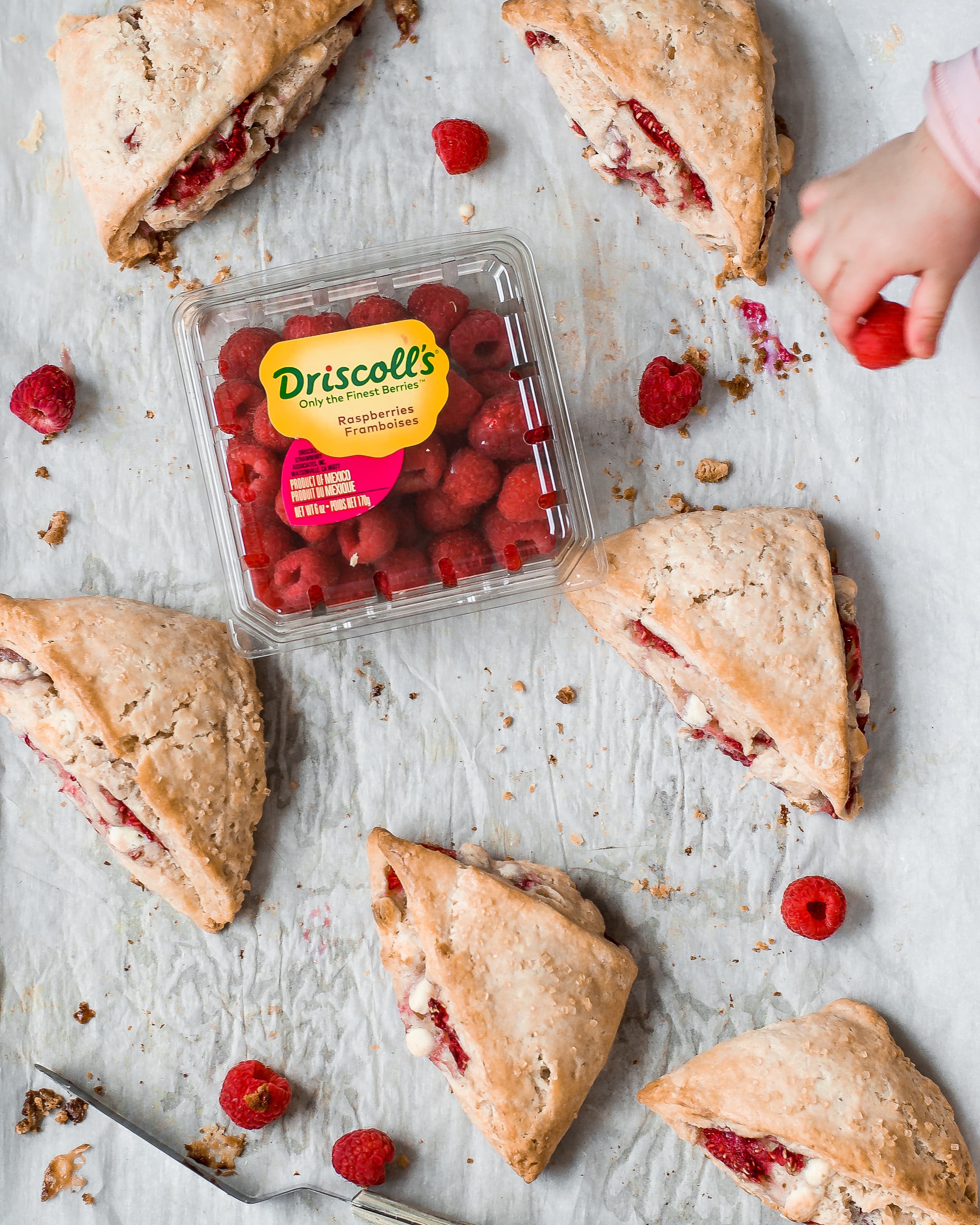 Driscoll's Raspberry White Chocolate Scones
