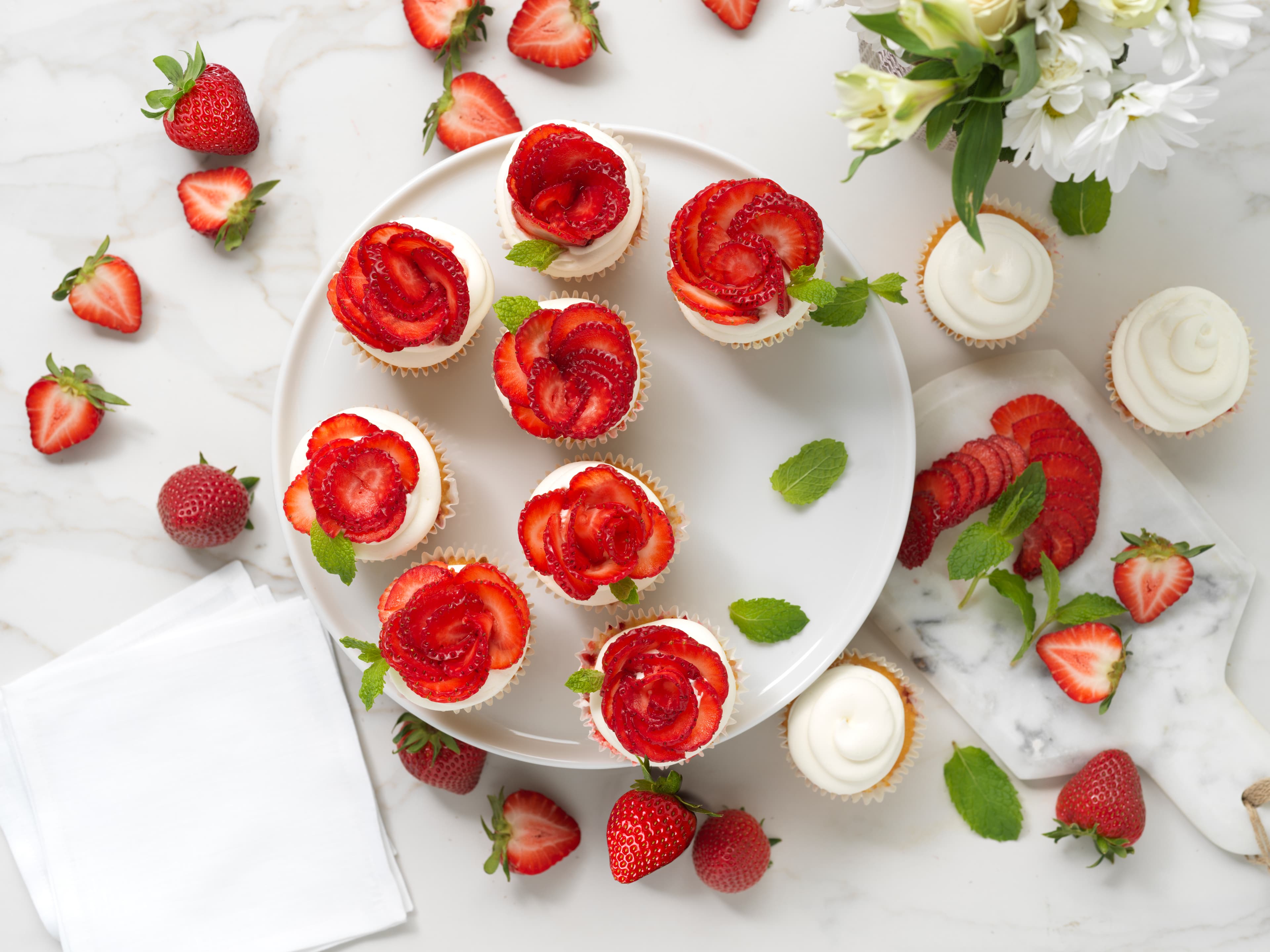 Blossom Strawberry Shortcake Cupcakes
