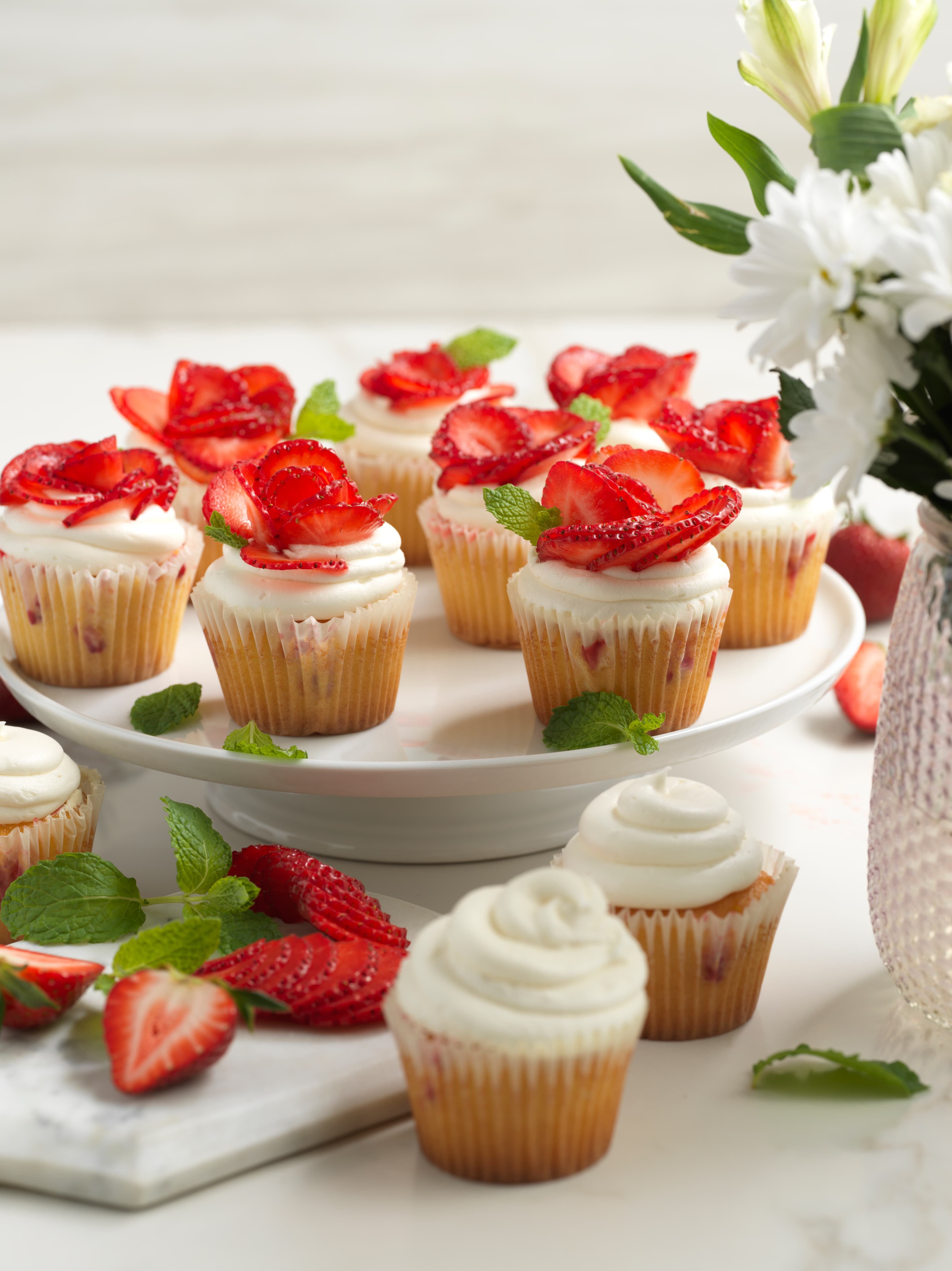 Blossom Strawberry Shortcake Cupcakes