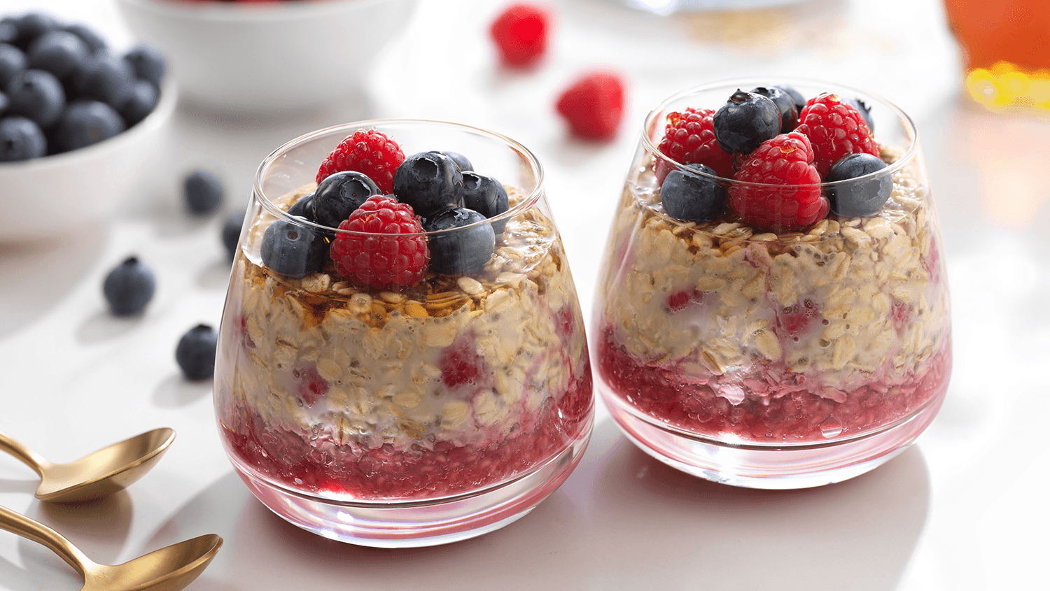 Blueberry Raspberry Overnight Oats