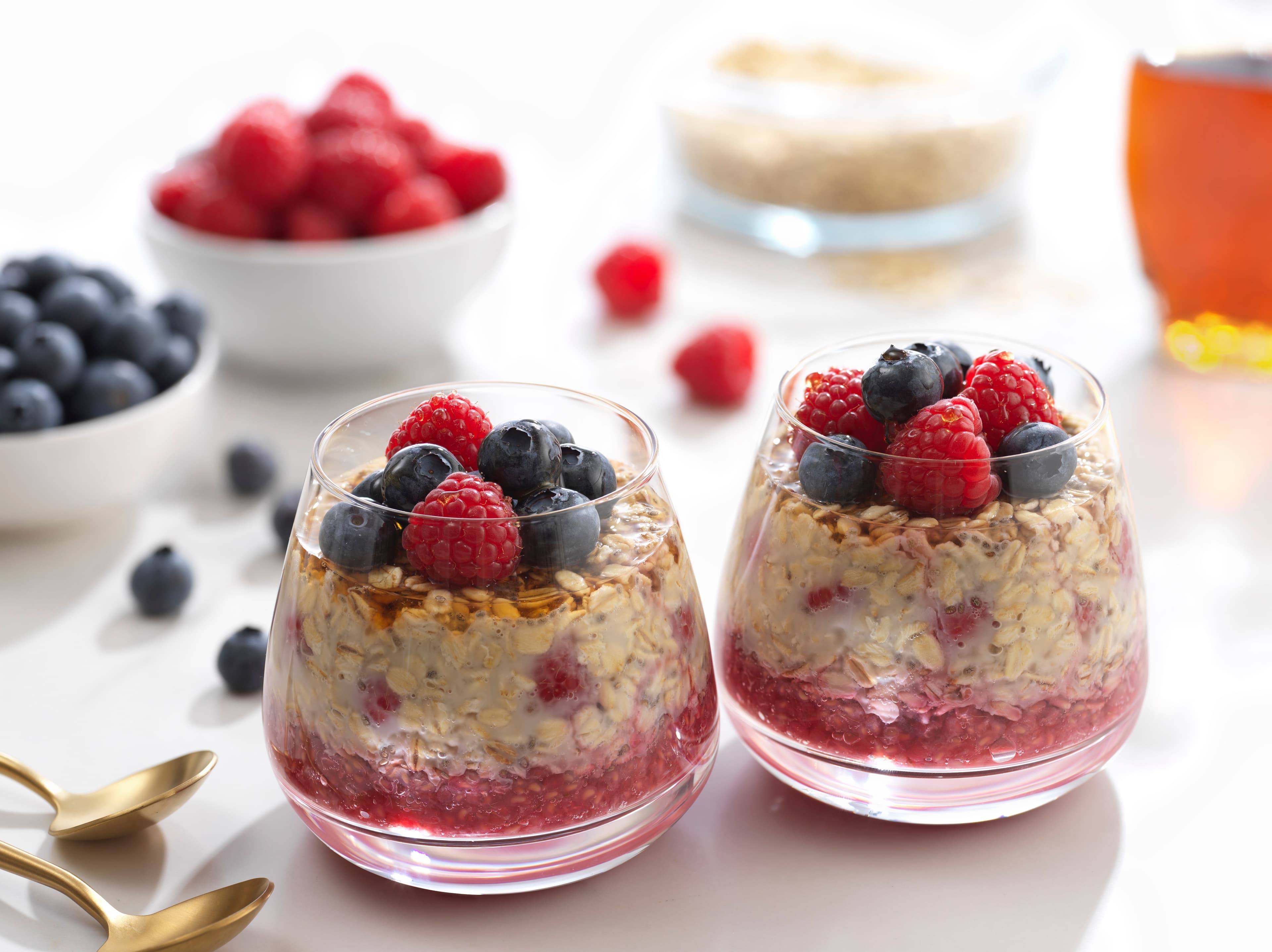 Blueberry Raspberry Overnight Oats