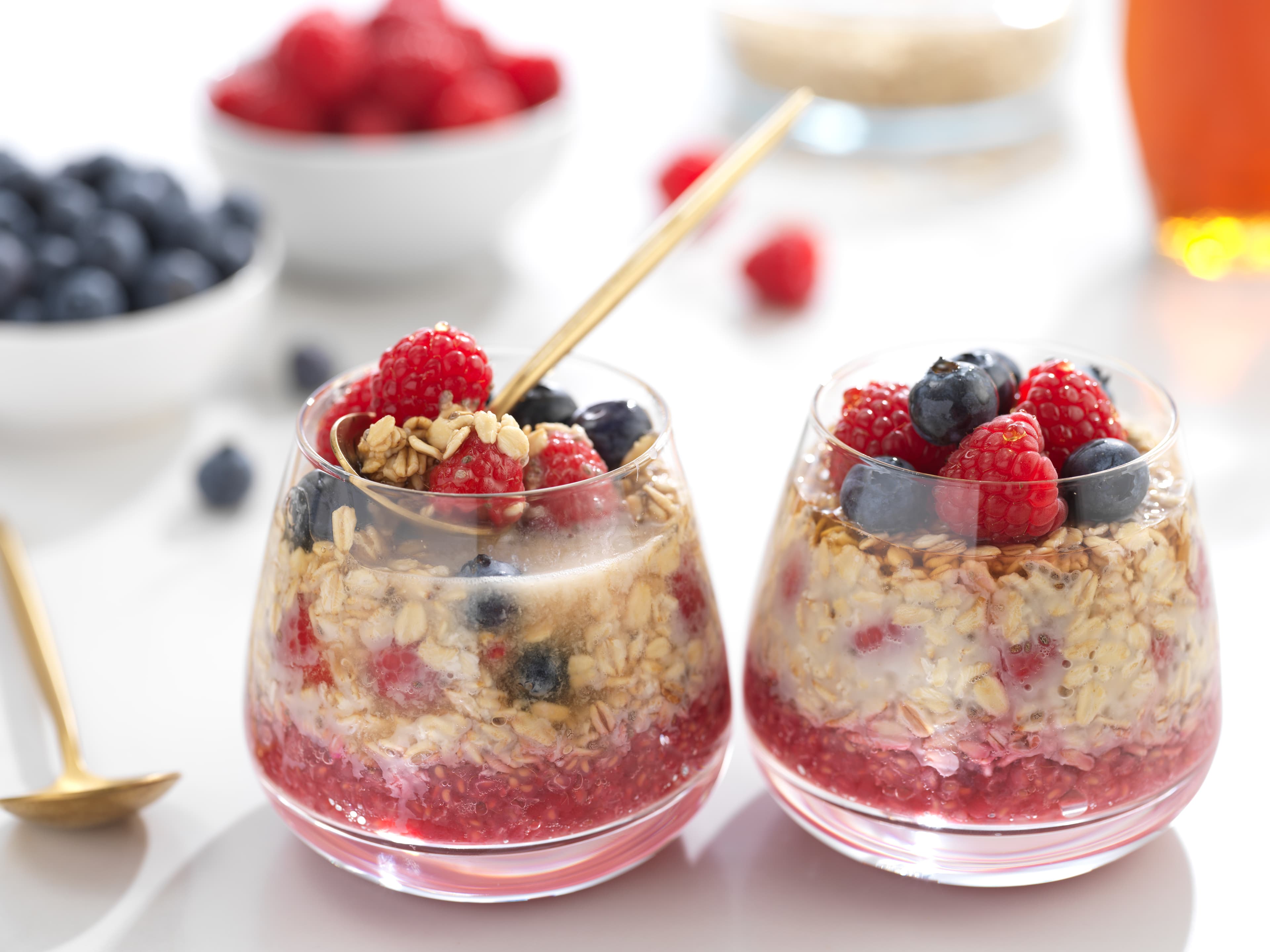 Blueberry Raspberry Overnight Oats