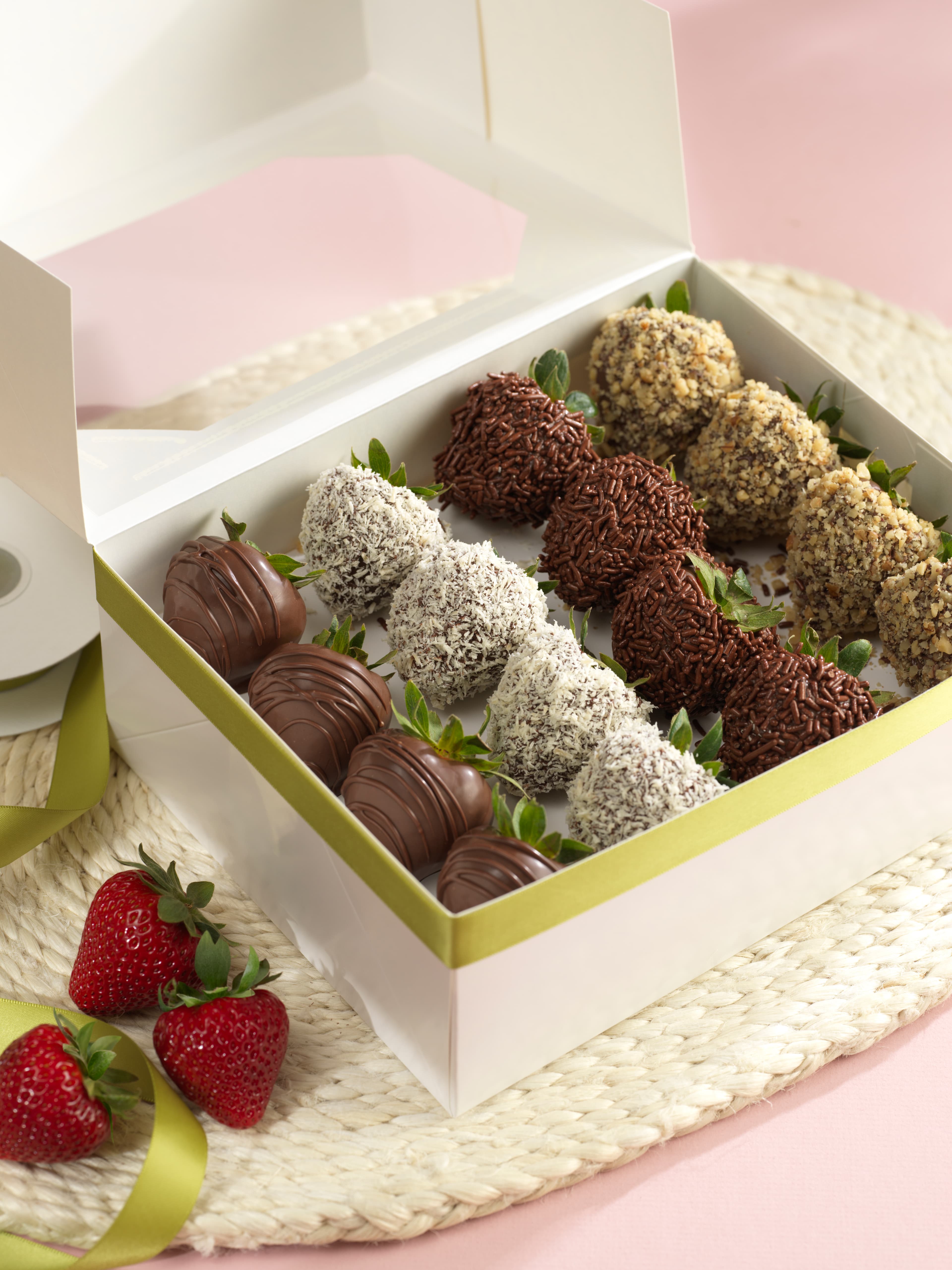 Chocolate Covered Strawberries with Nuts