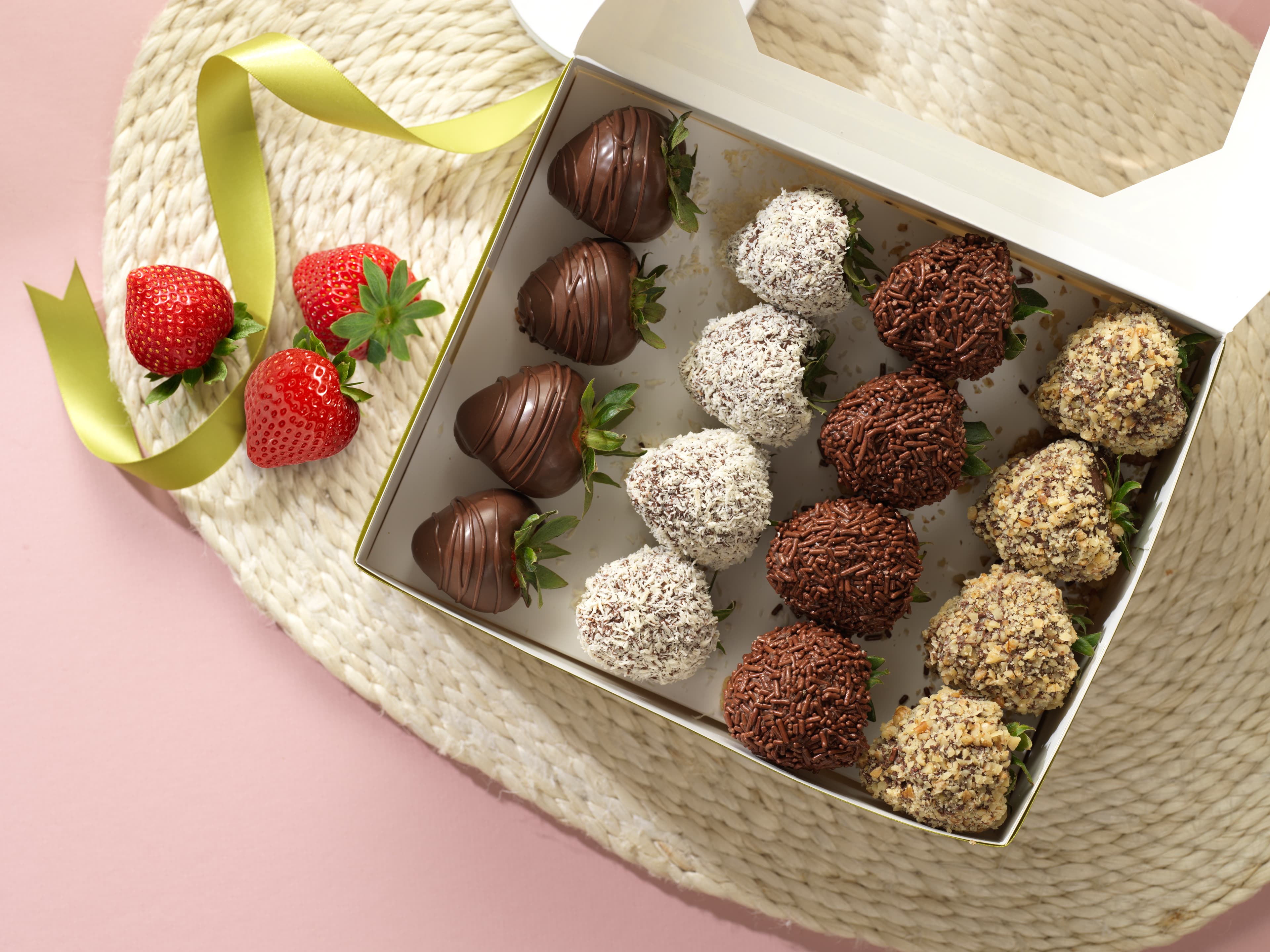 Chocolate Covered Strawberries with Nuts