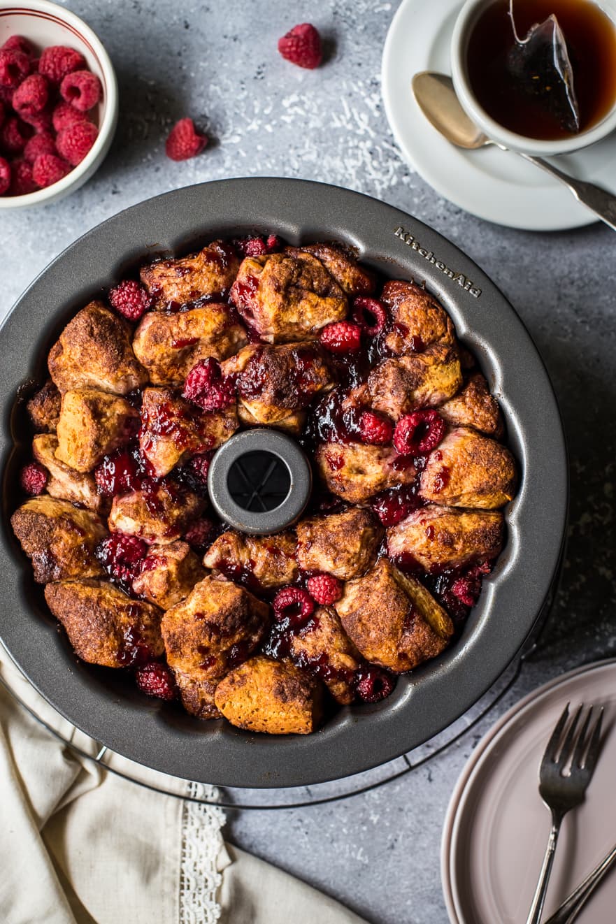 Raspberry and Chocolate Monkey Bread