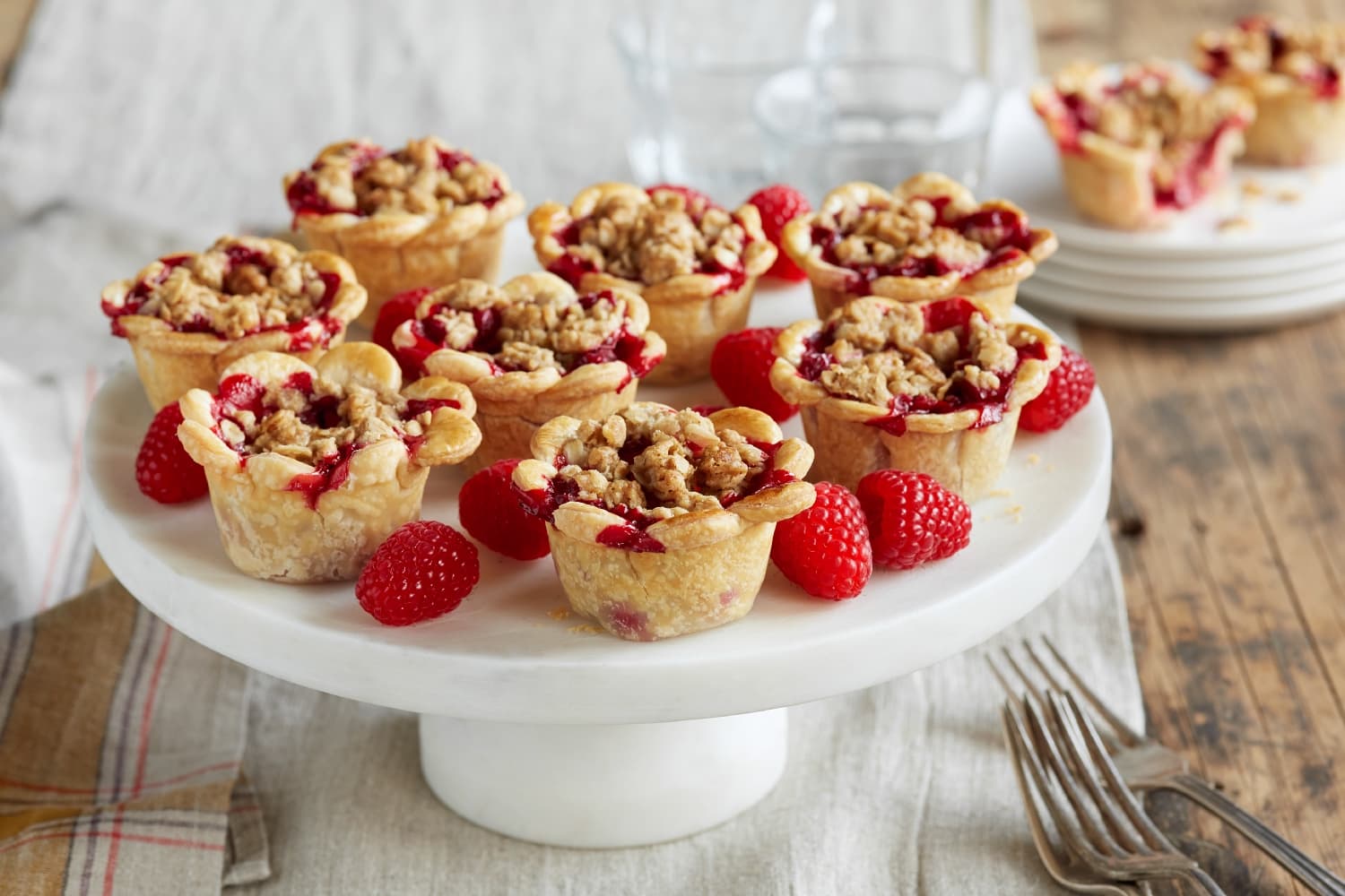 Mini Raspberry Cranberry Crumb Pie