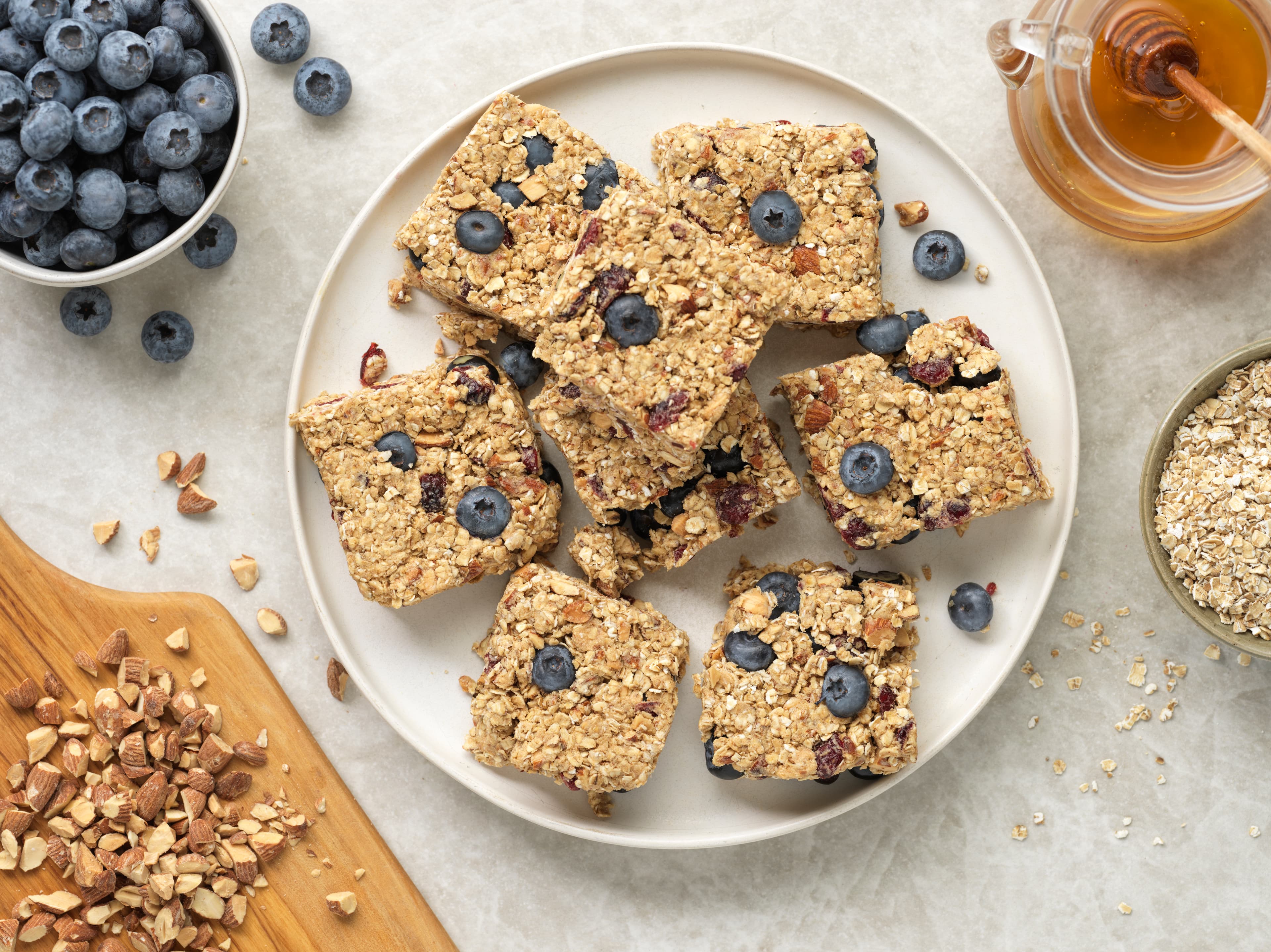 No Bake Blueberry Oatmeal Bars