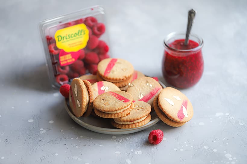 Peanut Butter Cookies with Raspberry Jam