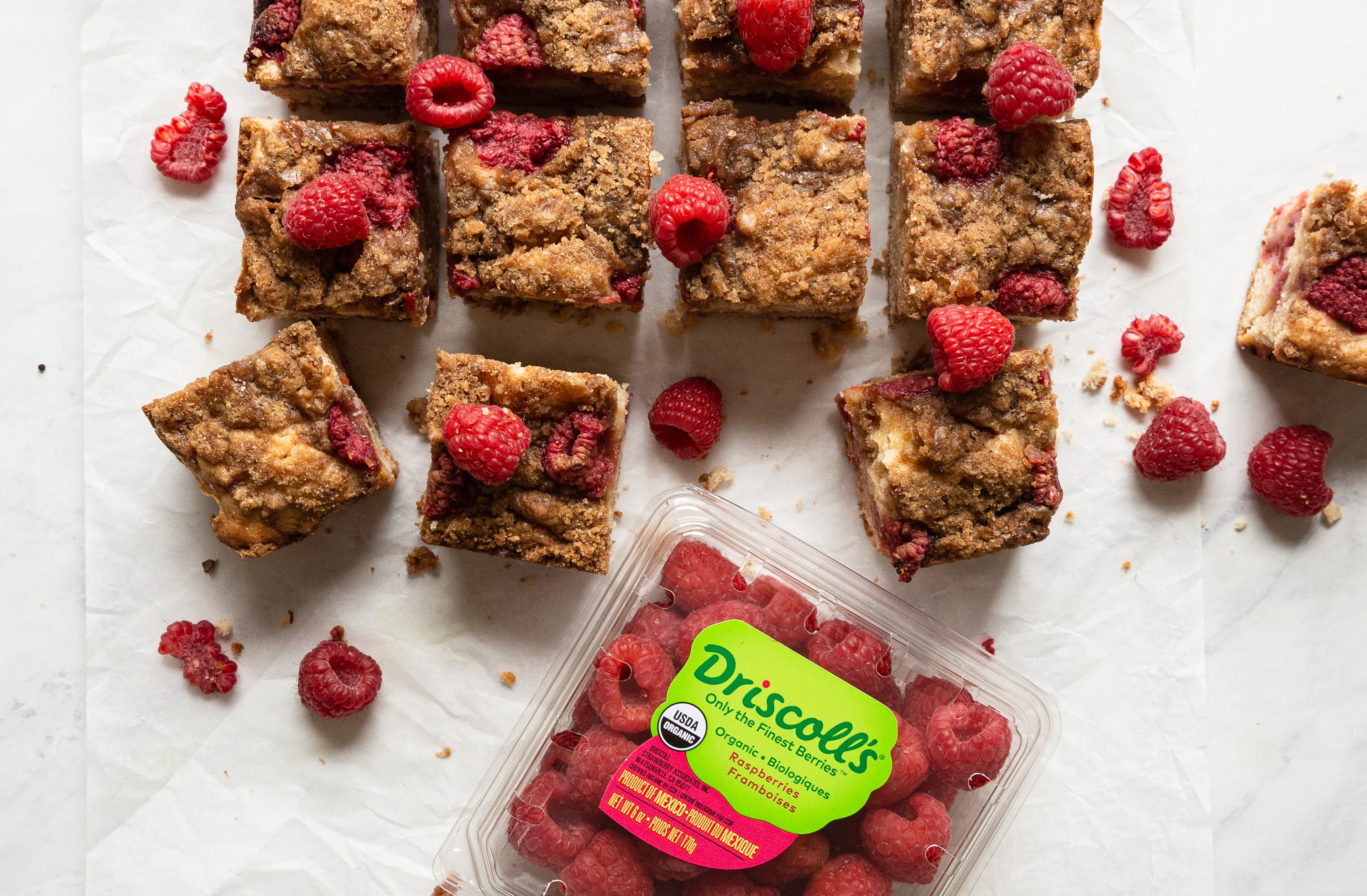 Driscoll's raspberry crumb cakes