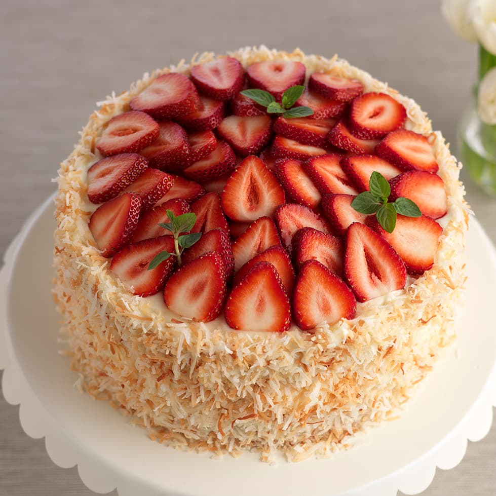 Strawberry coconut cake