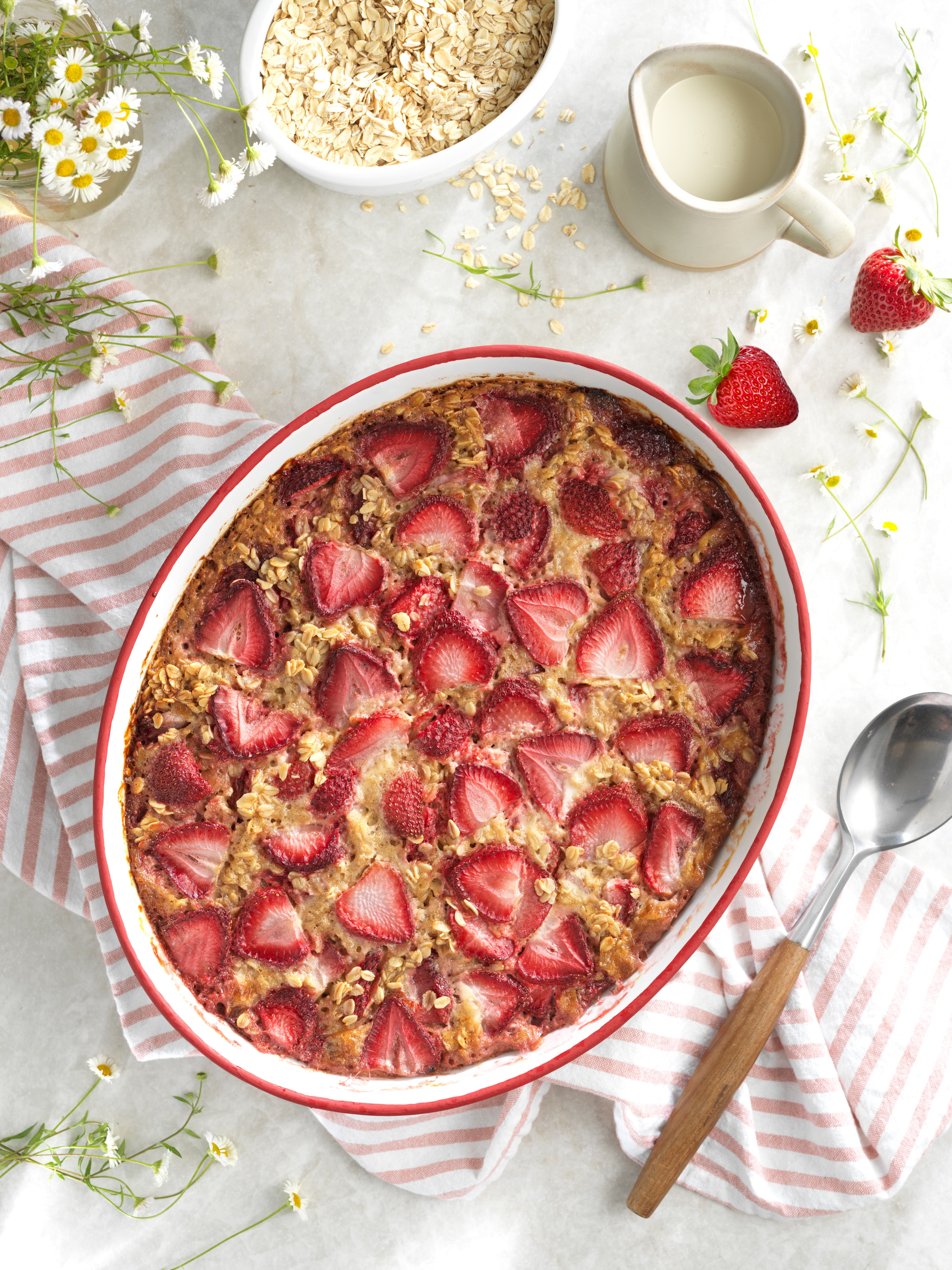 Strawberries and Cream Baked Oatmeal