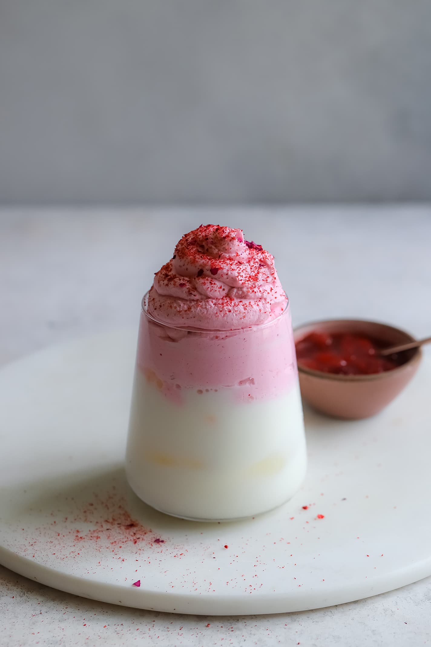 Driscoll's Strawberry Dalgona Coffee with Strawberry Preserve