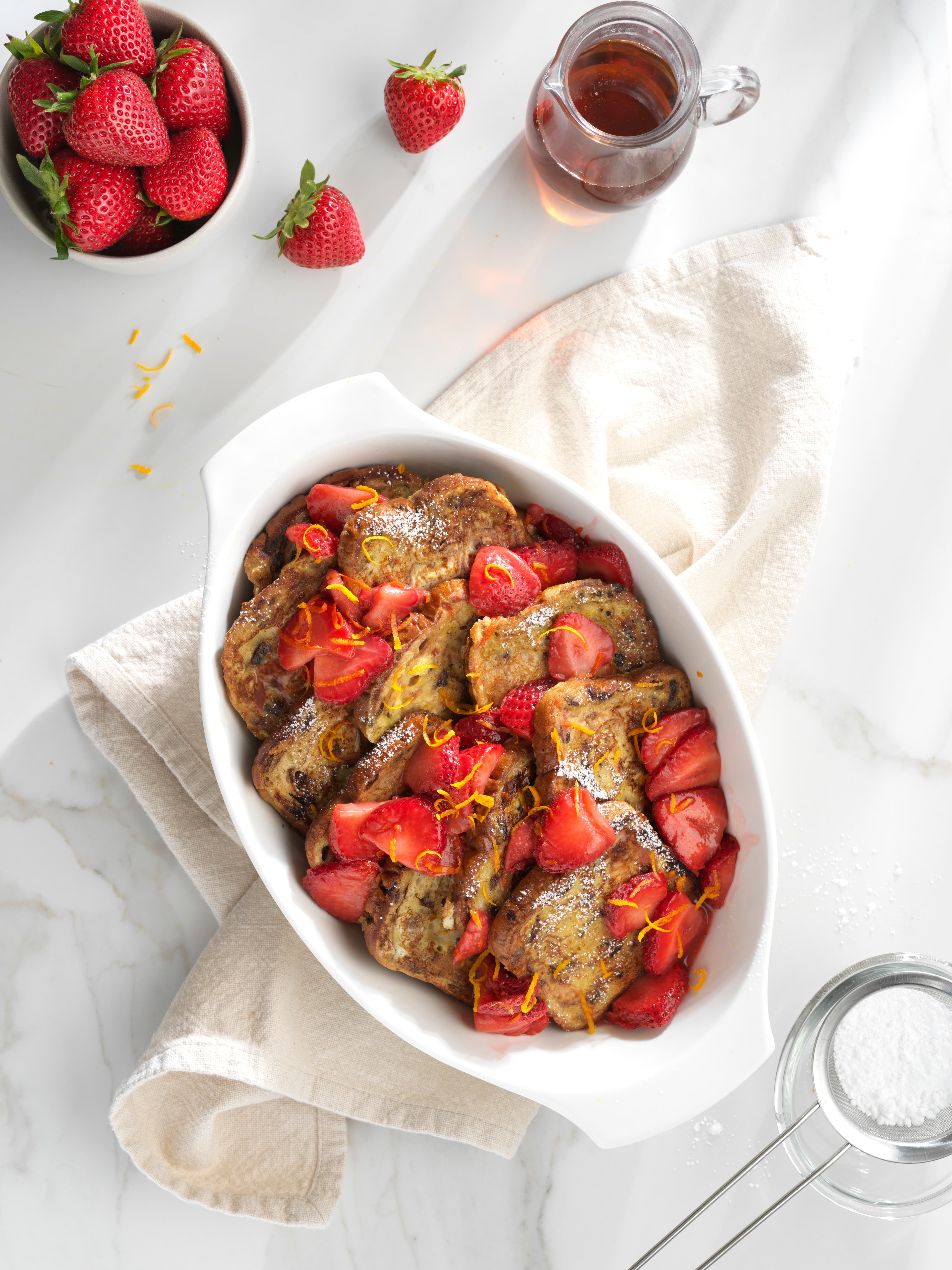 French Toast with Maple Sauteed Strawberries