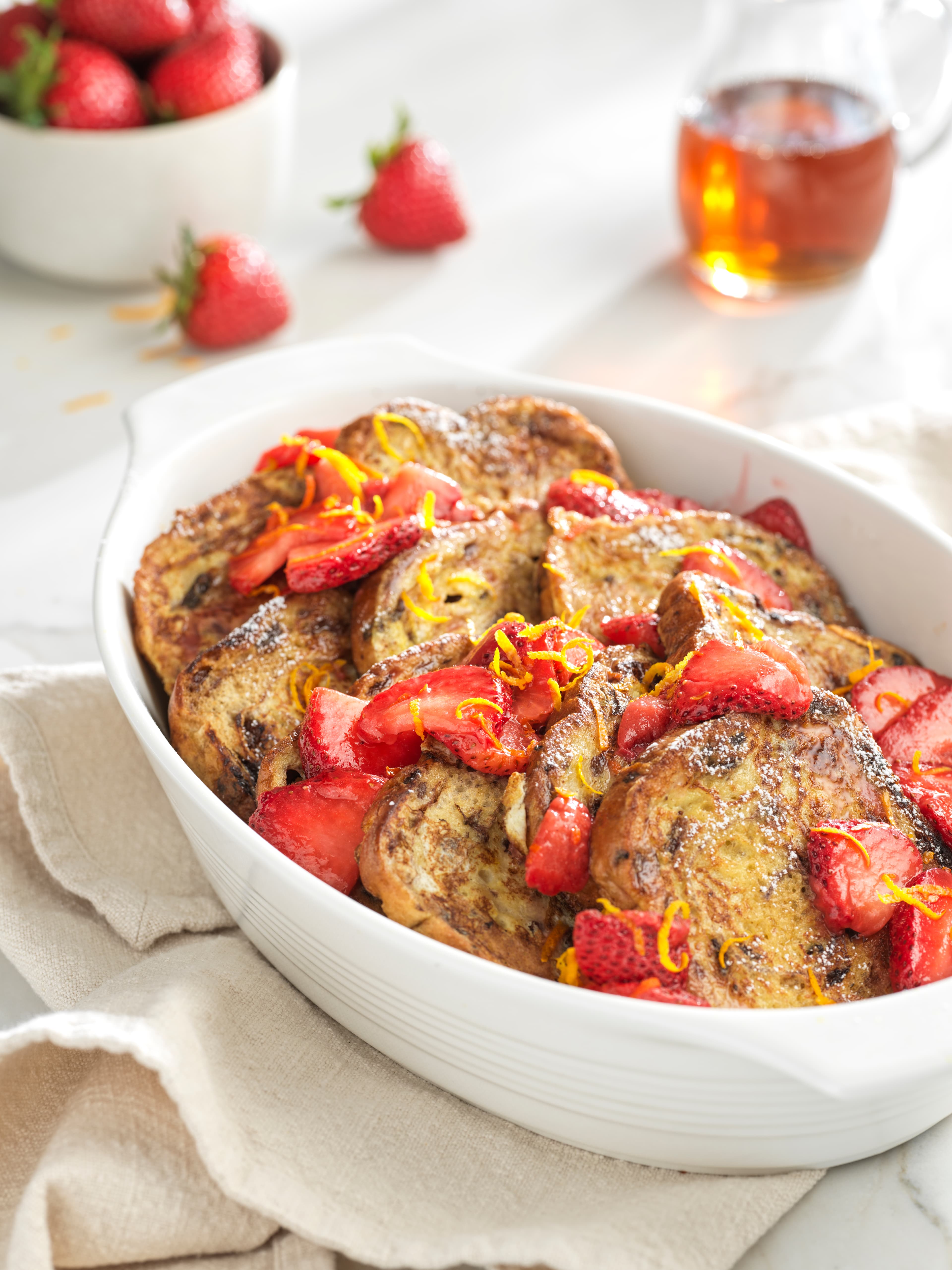 French Toast with Maple Sauteed Strawberries