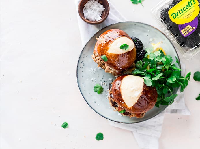 Instant Pot Blackberry Jalapeño BBQ Chicken Sliders
